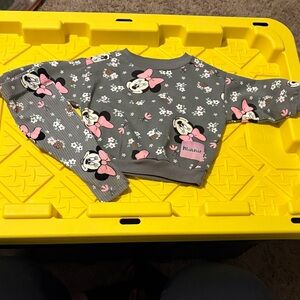 Disney Minnie Mouse Gray and Pink Kids Sweatshirt